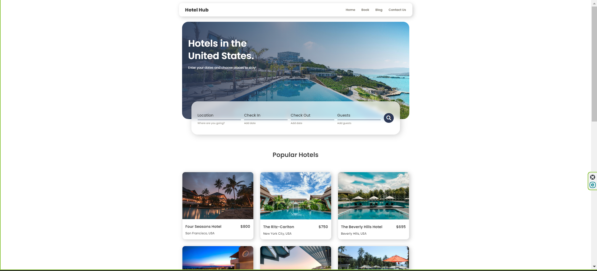 Hotel Booking Landing Page